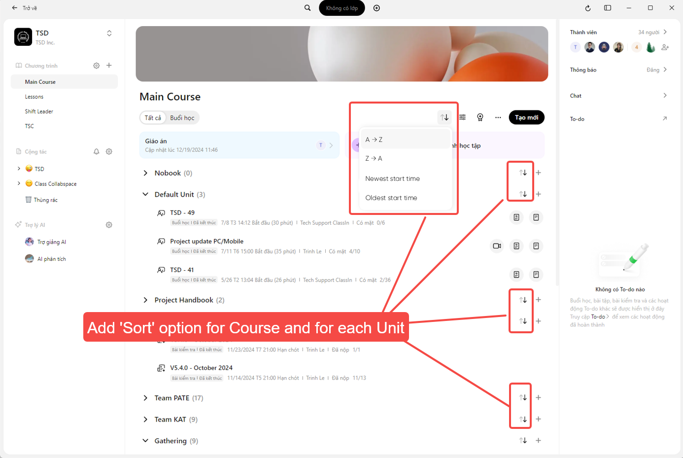 Ellie_Lesson Management_Sort option_App.png